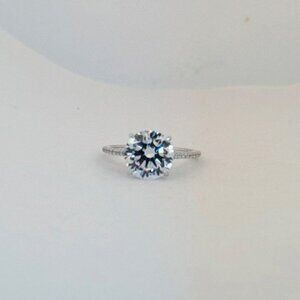 925 Sterling Silver Solitaire Ring Size 7 Round Cut CZ Engagement Gift Ring New!